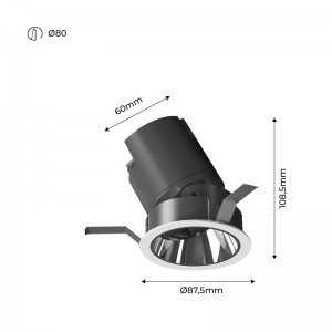 Acheter spot LED encastrable ajustable 12W COB IP54 faible UGR