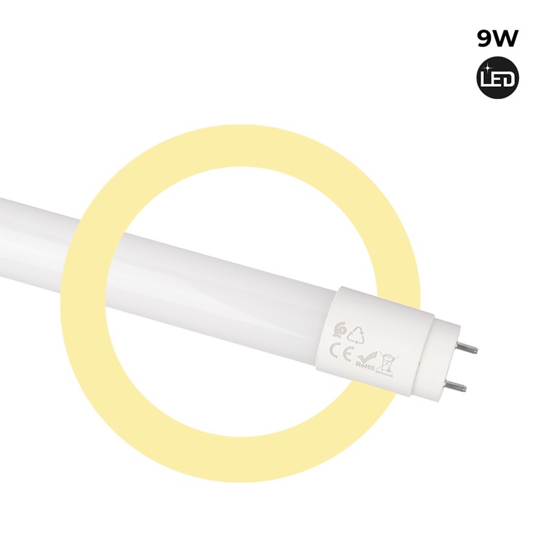 Tube LED T8 9W 600mm en verre 140 LM/W