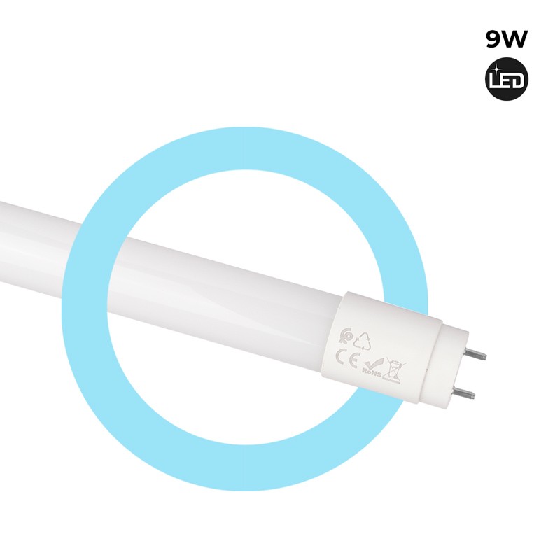 Tube LED T8 9W 600mm en verre 140 LM/W