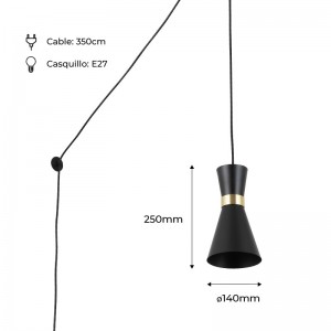 Lampe pendante avec prise "MIR" E27