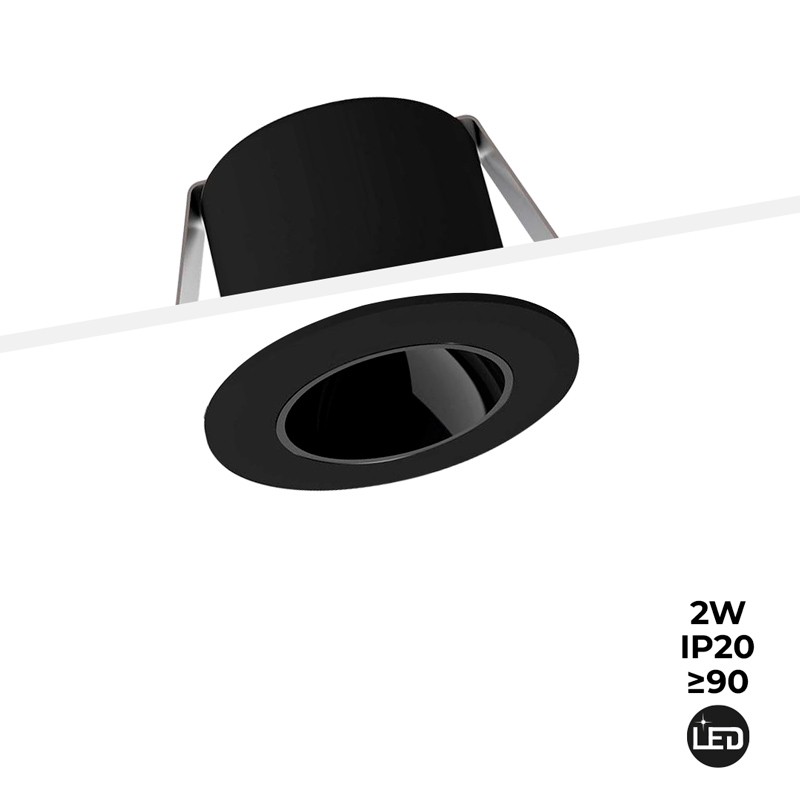 Downlight mini LED encastrable 2W 27º faible UGR IRC 90 | Spots LED