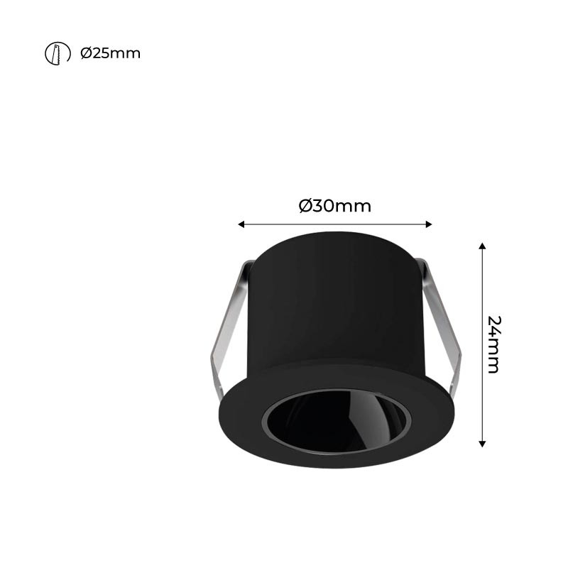 Mini spot LED encastrable 2W faible UGR Mini spot LED encastrable 2W faible UGR