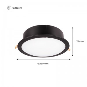 Downlight rond étanche CCT Fumagalli "Teresa 260" 18W IP55