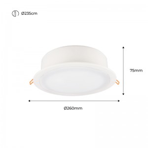 Downlight rond étanche CCT Fumagalli "Teresa 260" 18W IP55