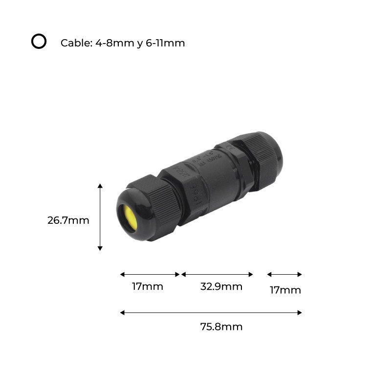 Connecteurs étanches, prise LED mâle femelle, connecteurs étanches IP65, 2  broches, 2 conducteurs avec câble d'extension 16 AWG 20 cm pour bandes  lumineuses LED. (2 broches 5 paires) 