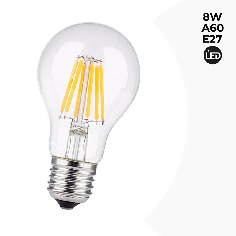 Ampoule LED Filament E14 2W rendu 20W 45 mm Blanc Chaud.