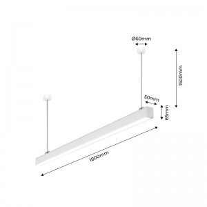 Suspension linéaire LED 60W 180cm 5100lm