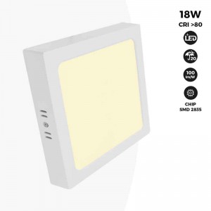 Plafonnier LED carré 18W