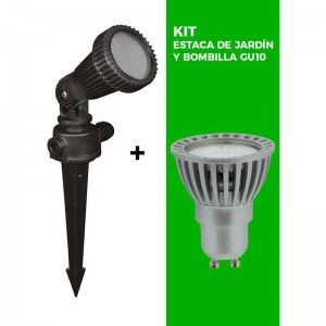 KIT Piquet de jardin + Ampoule GU10 LED 5W en vert