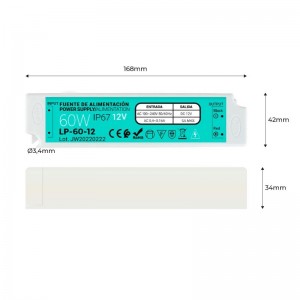 IP67 étanche Alimentation électrique 12V 60W