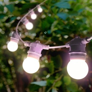 Guirlande guinguette LED opale ext., 10 lampes