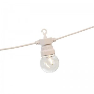 Guirlande LED câble blanc 10 ampoules LED 3000ºK - 8 mètres