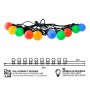 Guirlande LED avec câble noir 10 ampoules LED multicolores - 8 mètres