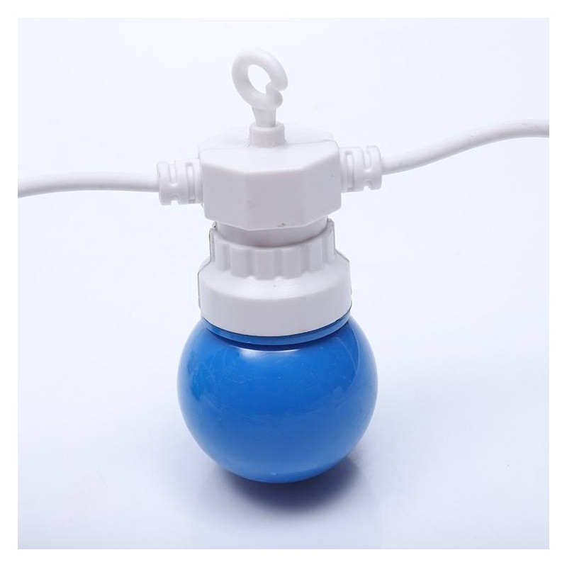 Guirlande LED multicolore fil blanc 10 ampoules LED - 8 mètres