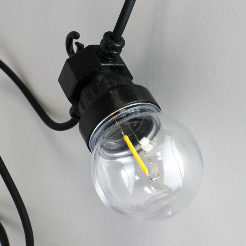 Guirlande solaire LED avec batterie 8 mètres avec 10 ampoules intégrées Guirlande solaire LED avec batterie 8 mètres avec 10 ampoules intégrées