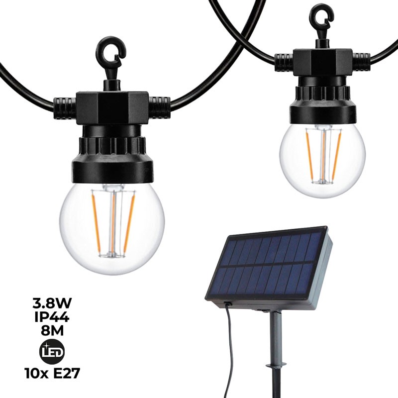 Acheter Couronne solaire à LED avec batterie 10 ampoules LED intégrées : B- LED