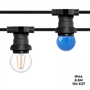 Guirlande guinguette extérieur connectable en série pour 10 ampoules