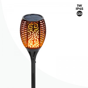Flambeau solaire LED avec ampoule effet feu