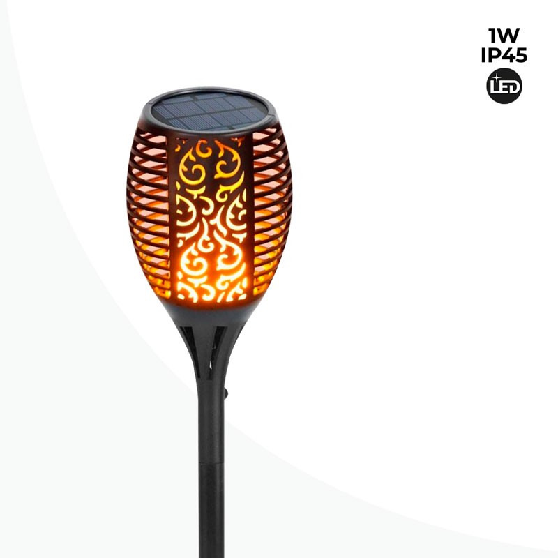 Flambeau solaire LED avec ampoule effet feu