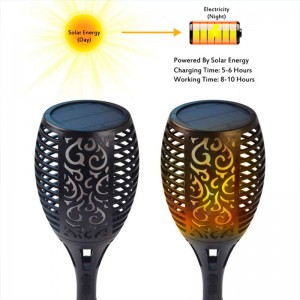 Flambeau solaire LED avec ampoule effet feu