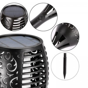 Flambeau solaire LED avec ampoule effet feu