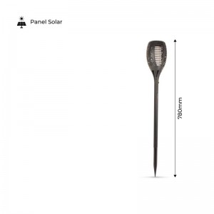 Flambeau solaire LED avec ampoule effet feu
