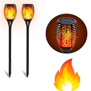 Flambeau solaire LED avec ampoule effet feu