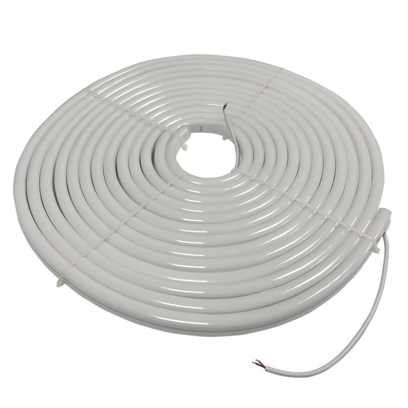 NEON LED FLEXIBLE 24V IP65 UNICOLORE 98CH/M SMD2835 120º 10 MÈTRES (kit  de montage inclus)