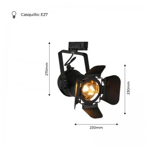 Projecteur LED pour rail triphasé "CINEMA" E27