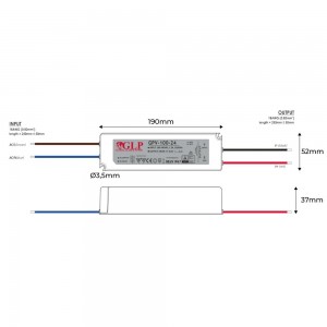 Alimentation LED 12V DC - 100W  - IP67 - GLP