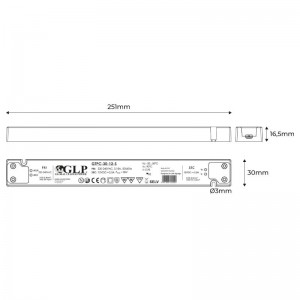 Alimentation LED extra plate 30W 24V