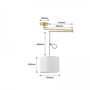 Lampe de plafond pendante et articulée "Neck" E27 avec bras pivotant