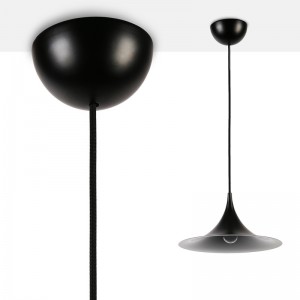 Suspension design "SEMI" en noir, blanc et or E14