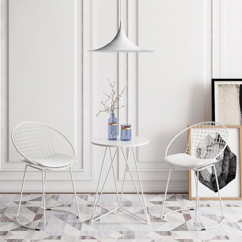 Suspension design "SEMI" en noir, blanc et or E14 Suspension design "SEMI" en noir, blanc et or E14