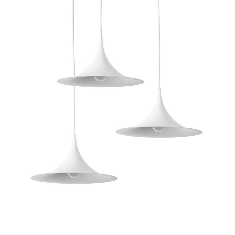 Suspension design "SEMI" en noir, blanc et or E14 Suspension design "SEMI" en noir, blanc et or E14