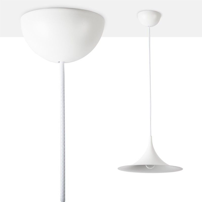 Suspension design "SEMI" en noir, blanc et or E14 Suspension design "SEMI" en noir, blanc et or E14