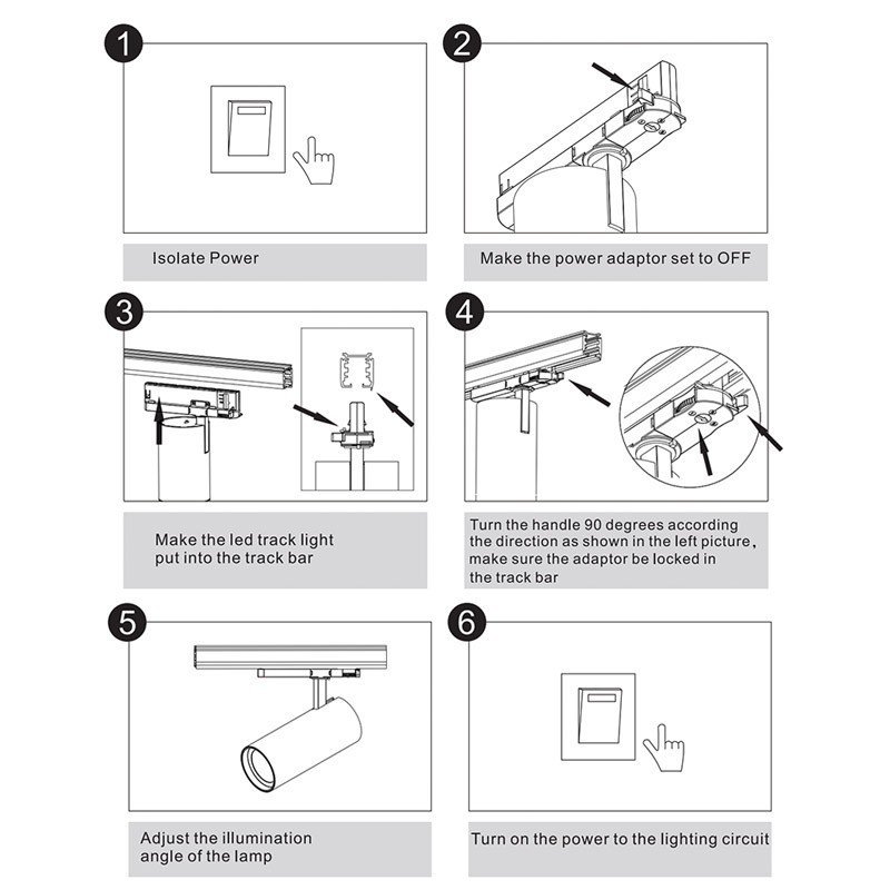 Triac triphasé 36W CCT Dimmable Spot de piste LED 36W CCT Triac Dimmable Triac triphasé 36W CCT Dimmable Spot de piste LED 36W CCT Triac Dimmable
