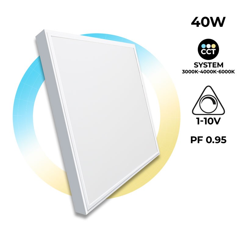 Panneau LED plat CCT en saillie 60x60cm - dimmable à télécommande