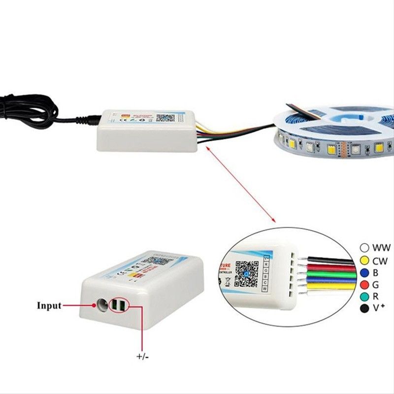 Contrôleur LED WIFI RBG+CCT+SMART 12/24V 5 canaux