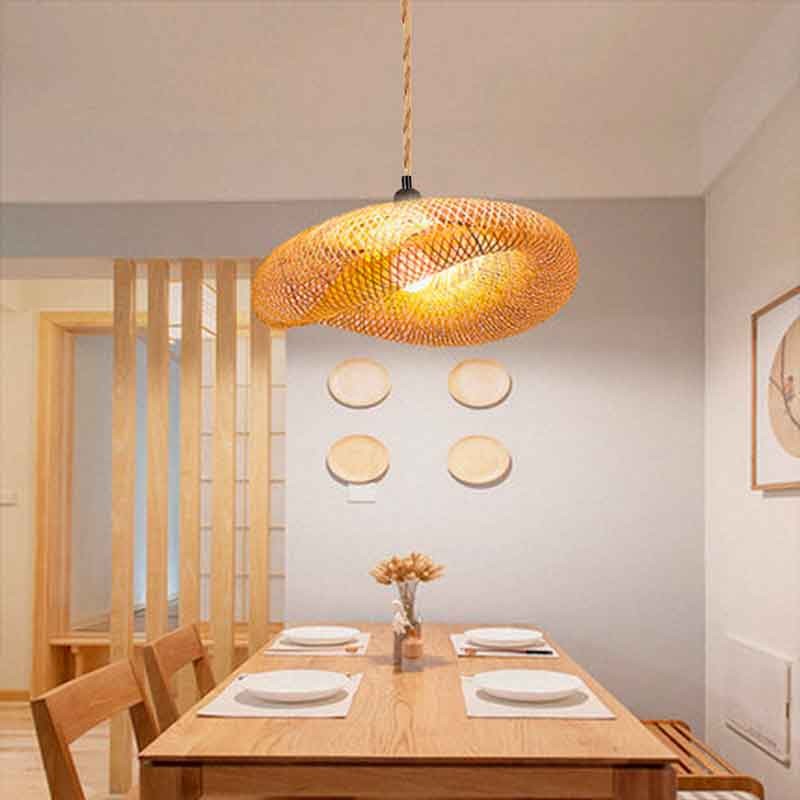 Lampe suspendue en bambou naturelle vimet lite Lampe suspendue en bambou naturelle vimet lite
