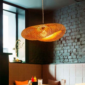 Lampe suspendue en bambou naturelle vimet lite