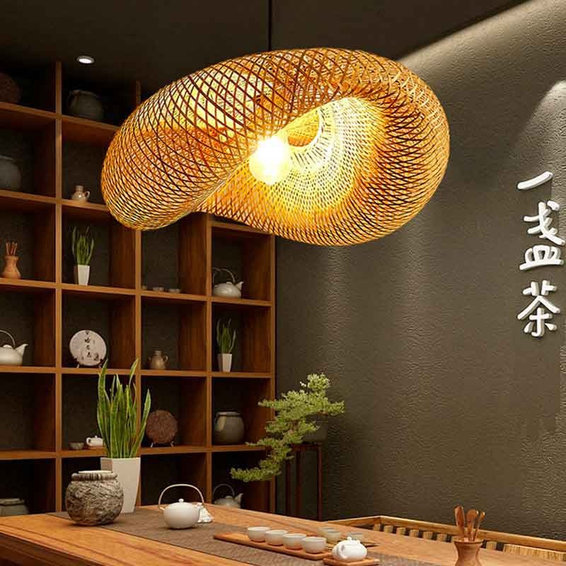 Lampe suspendue en bambou naturelle vimet lite Lampe suspendue en bambou naturelle vimet lite