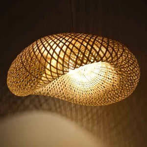 Lampe suspendue en bambou naturelle vimet lite