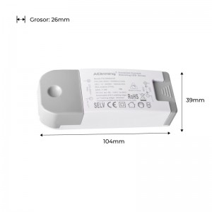 Driver Triac dimmable 12-24VDC 300MA