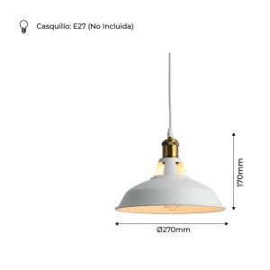 Lampe pendante industrielle rétro "MANACOR" avec dôme en métal