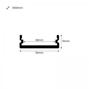 Dimensions du profilé en aluminium lèche-mur flexible