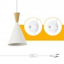 Lampe suspendue avec interrupteur et prise scandinave