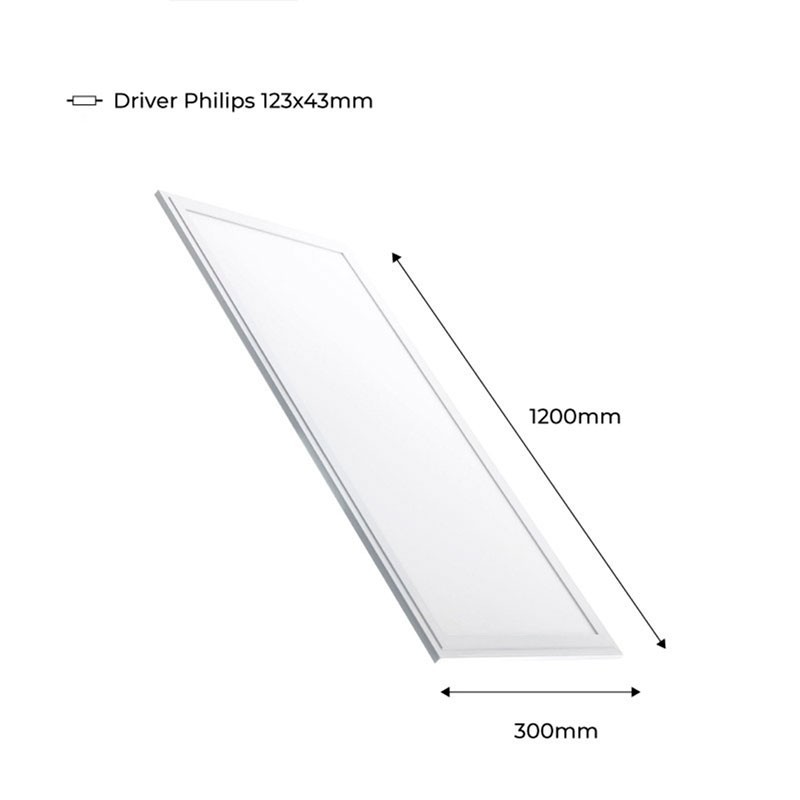 Pack de 4 panneaux LED slim 120X30 cm - Driver Philips - 44W - UGR19