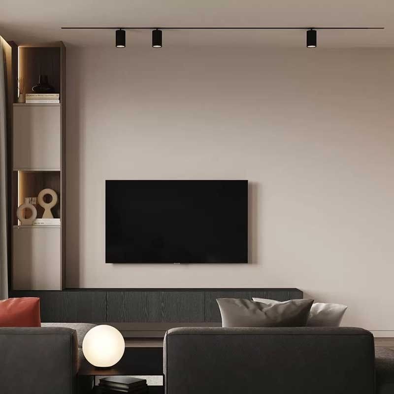 Spot sur rail monophasé avec douille GU10 Spot sur rail monophasé avec douille GU10