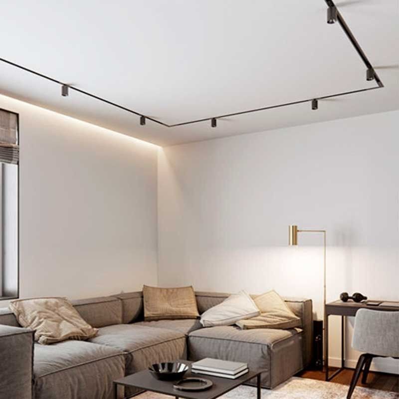 Spot sur rail monophasé avec douille GU10 Spot sur rail monophasé avec douille GU10